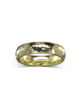 Handmade Hammered Gold Court Wedding Ring (6mm) Pruden and Smith