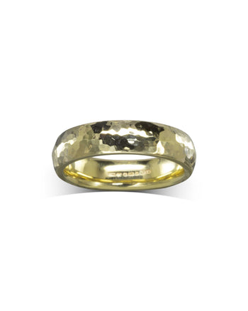 Hammered Gold Court Wedding Ring (6mm) Ring Pruden and Smith   