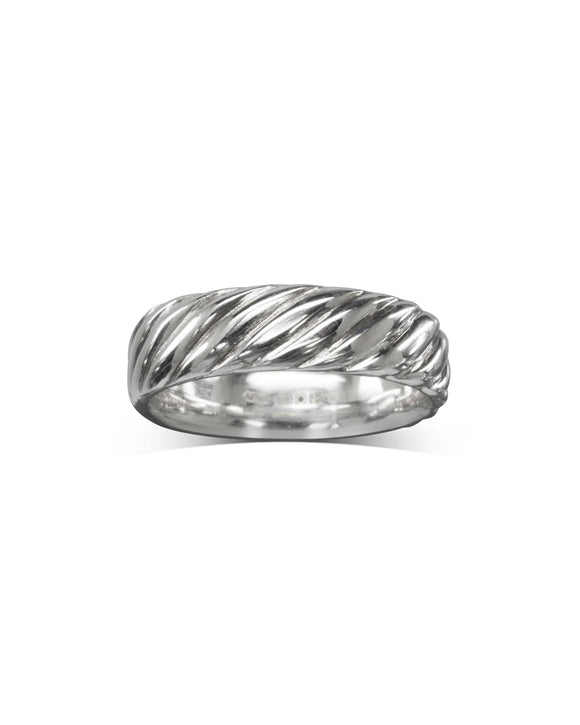 Wide Twisted Wedding Band Ring Pruden and Smith