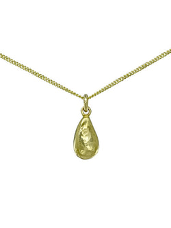 Hammered Teardrop 9ct Yellow Gold Pendant Pendant Pruden and Smith   