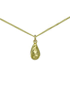 Gold Hammered Teardrop Pendant Pendant Pruden and Smith   