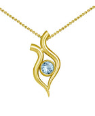 Spiky 9ct Gold Aquamarine Pendant Pendant Pruden and Smith 9ct Yellow Gold  