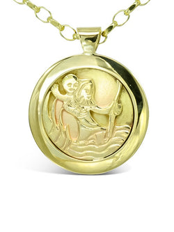 St Christopher Solid Gold Pendant Pendant Pruden and Smith   
