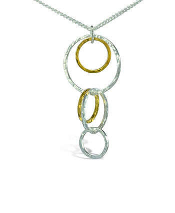 Hammered Two Tone Chain Pendant Pendant Pruden and Smith   