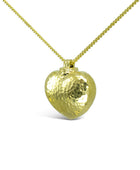 Hammered Gold Memorial Heart Pendant For Ashes Pendant Pruden and Smith   
