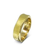 Side Hammered Yellow Gold Wedding Ring Ring Pruden and Smith   