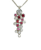 Water Bubbles Diamond, Ruby and Pink Sapphire Pendant Pendant Pruden and Smith   