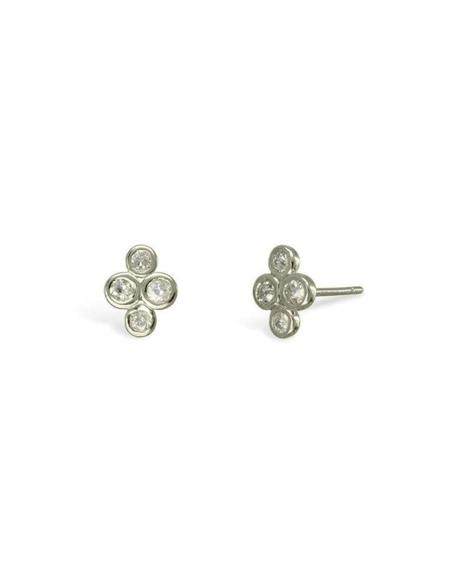 9ct Gold and Diamond Stud Earrings (Small) Earrings Pruden and Smith 9ct White Gold