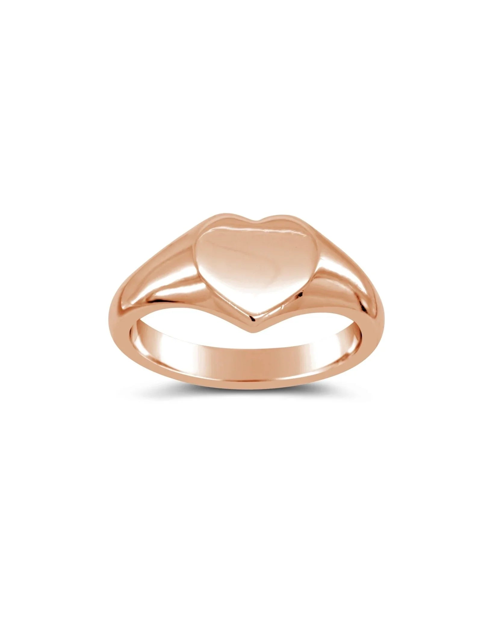 9ct Rose Gold Heart Signet Ring Customise Options Available