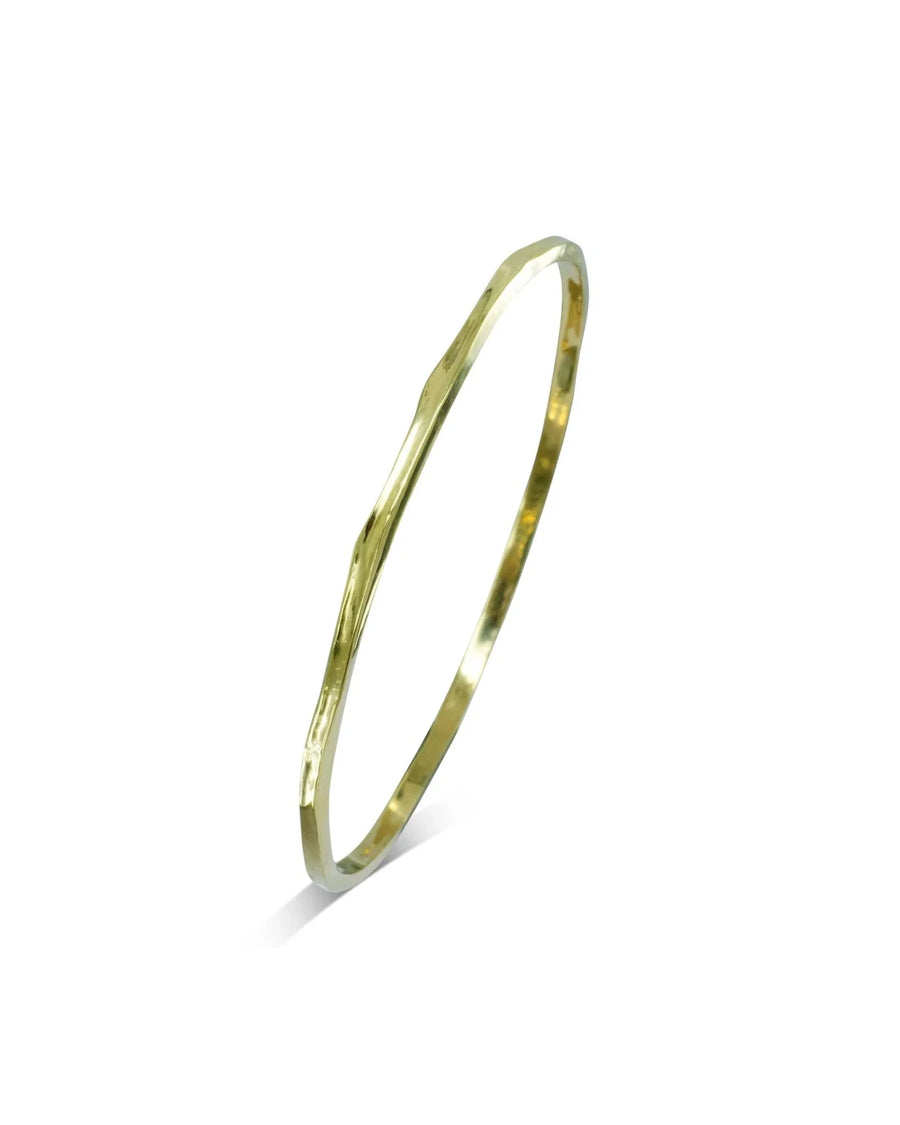 Side Hammered 9ct Solid Gold Bangle (3mm) Bangle Pruden and Smith
