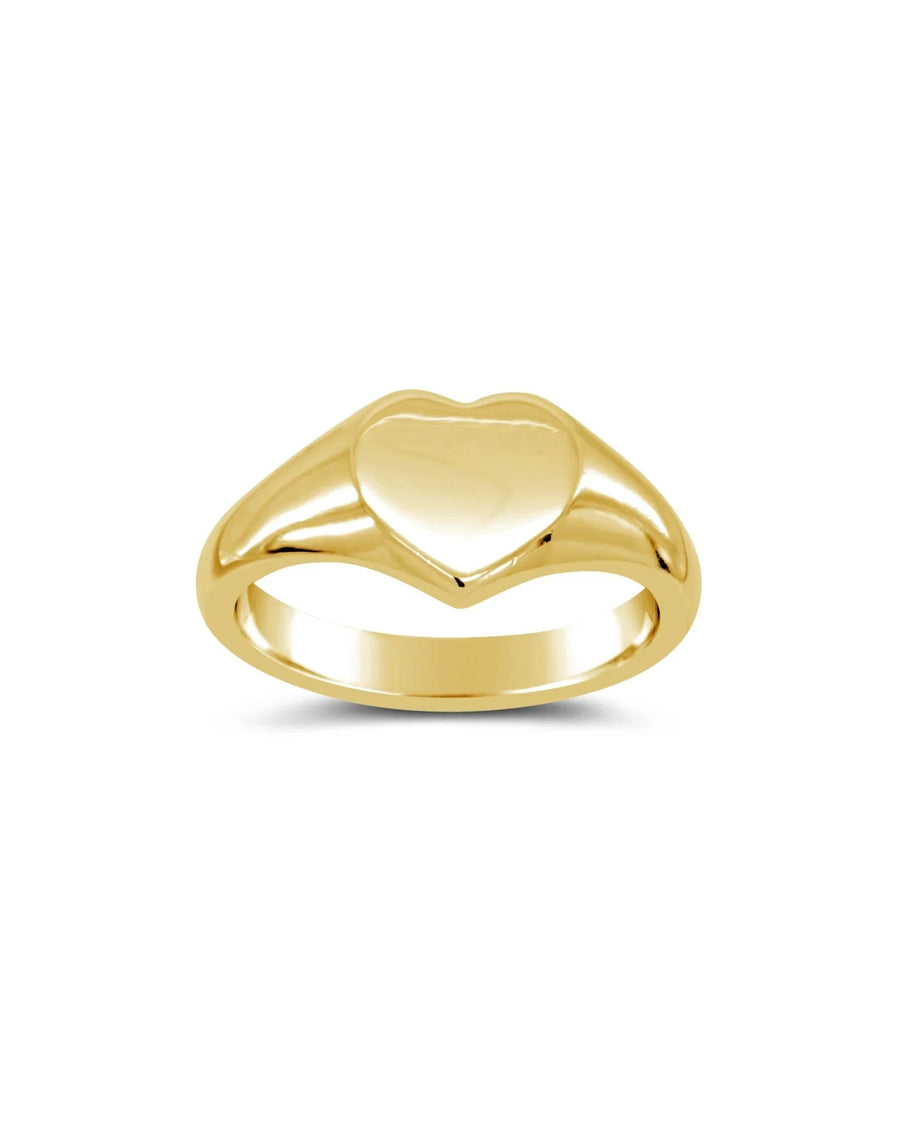 9ct Yellow Gold Heart Signet Ring Ring Pruden and Smith