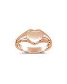 9ct Rose Gold Heart Signet Ring Ring Pruden and Smith   