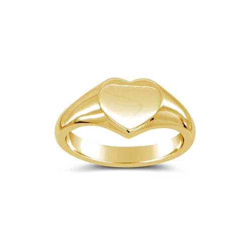 9ct Yellow Gold Heart Signet Ring Ring Pruden and Smith   