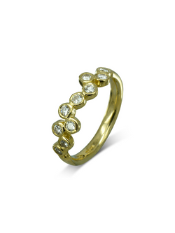 Water Bubbles Diamond Eternity Ring Ring Pruden and Smith 9ct Yellow Gold with Diamond  