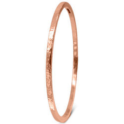 Hammered Solid 9ct Gold Square Bangle Bangle Pruden and Smith Large (68mmID) 9ct Rose Gold 