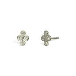 9ct Gold and Diamond Stud Earrings (Small) Earring Pruden and Smith 9ct White Gold  