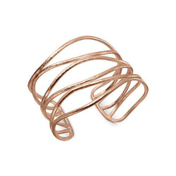 Six Strand Rough Solid 9ct Gold Cuff Bangle Bangle Pruden and Smith 9ct Rose Gold  