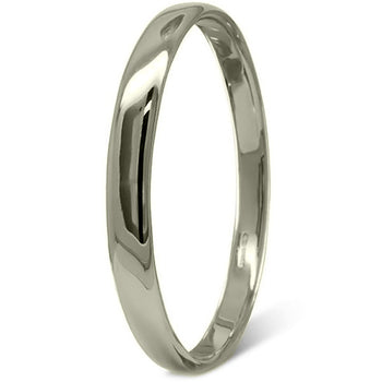Polished Solid 9ct Gold Oval Bangle (8mm) Bangle Pruden and Smith Small (60mmID) 9ct White Gold 