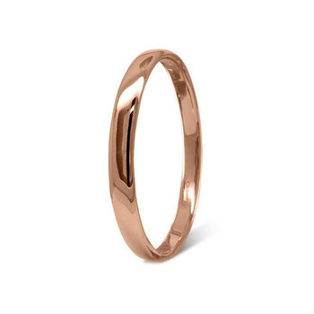 Polished Solid 9ct Gold Oval Bangle (8mm) Bangle Pruden and Smith Small (60mmID) 9ct Rose Gold 