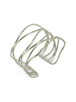 Six Strand Solid 9ct Gold Cuff Bangle (Wide) Bangle Pruden and Smith 9ct White Gold  