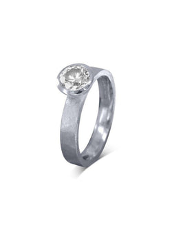 Rough Hammered Diamond Engagement Ring Ring Pruden and Smith 0.3ct (4.5mm approx.) Platinum 