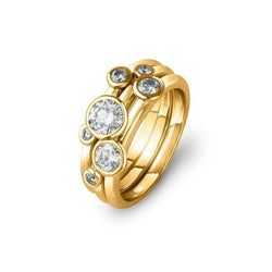 Classic Diamond Stacking Rings Set (1ct) Ring Pruden and Smith 18c Yellow Gold  