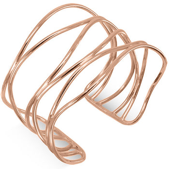 Six Strand Solid 9ct Gold Cuff Bangle (Wide) Bangle Pruden and Smith 9ct Rose Gold  