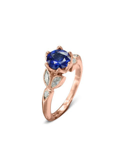 Vintage Sapphire Engagement Ring Ring Pruden and Smith 18ct Rose Gold  