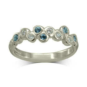 Aquamarine Bubbles Eternity Ring Ring Pruden and Smith 9ct White Gold  