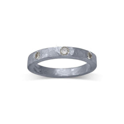Rough Hammered Diamond Eternity Ring Ring Pruden and Smith Platinum  
