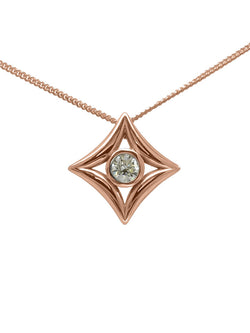 Spiky Square 9ct Gold Diamond Pendant Pendant Pruden and Smith 9ct Rose Gold  