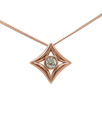 Spiky Square 9ct Gold Diamond Pendant Pendant Pruden and Smith 9ct Rose Gold  