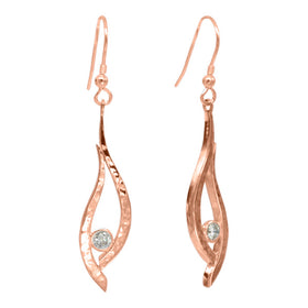 Forged Diamond Drop Earrings Earring Pruden and Smith 9ct Rose Gold  
