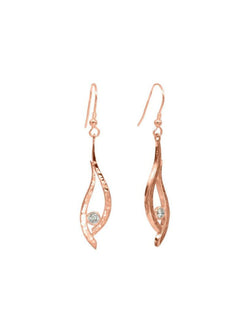 Forged Gold and Diamond Drop Earrings Earring Pruden and Smith 9ct Rose Gold  