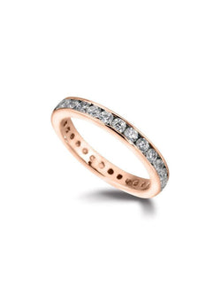 Channel Set Round Brilliant Diamond Full Eternity Ring (1ct) Ring Pruden and Smith 18ct Rose Gold  