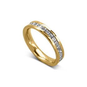 Princess Cut Channel Set Diamond Eternity Ring Ring Pruden and Smith 18ct Yellow Gold 100% Full Eternity 