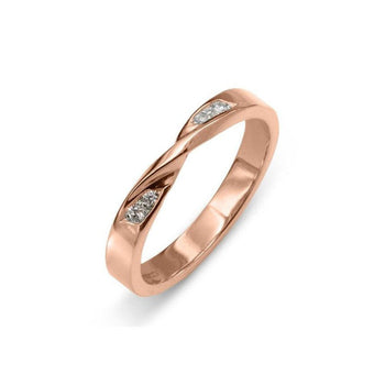 Wedding Ring with Twist Ring Pruden and Smith 18ct Rose Gold  