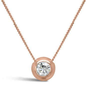 Pebble 9ct Gold Diamond Pendant Pendant Pruden and Smith 0.5ct (5mm) 9ct Rose Gold 