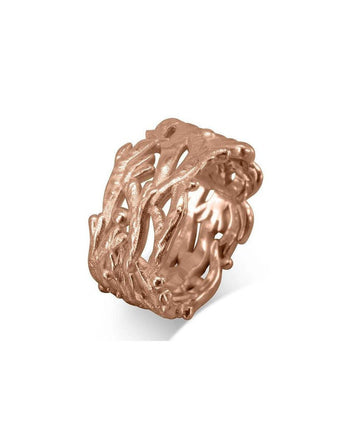 Wide Gold Seaweed Ring Ring Pruden and Smith 9ct Rose Gold  