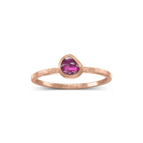Rose Cut Ruby Stacking Ring Ring Pruden and Smith 18ct Rose Gold  
