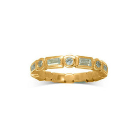 Alternating Baguette and Round Diamond Full Eternity Ring Ring Pruden and Smith 18ct Yellow Gold  