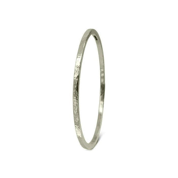 Matte Solid 9ct Gold Square Bangle Bangle Pruden and Smith Large (68mmID) 9ct White Gold 