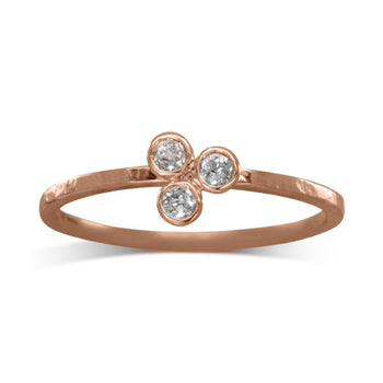 Trefoil 9ct Gold Diamond Ring Ring Pruden and Smith 9ct Rose Gold  