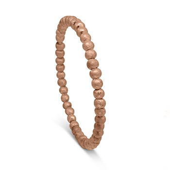 Nugget Bead Solid Silver or 9ct Gold Bangle Bangle Pruden and Smith 9ct Rose Gold Small (60mmID) 