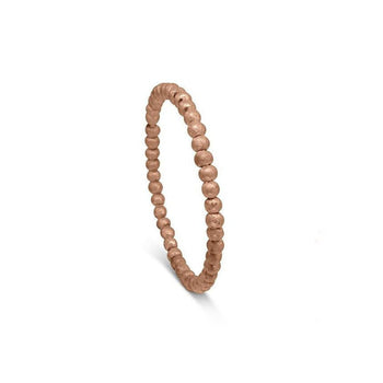 Nugget Bead Solid Silver or 9ct Gold Bangle Bangle Pruden and Smith 9ct Rose Gold Small (60mmID) 