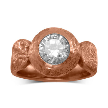 Nugget Diamond Gold Unusual Ring (1ct) Ring Pruden and Smith 18ct Rose Gold  