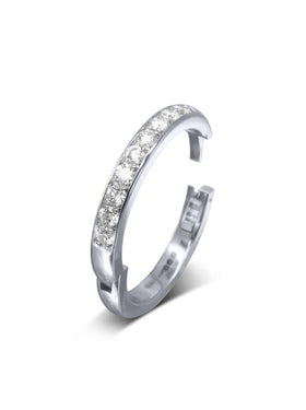 Gold Diamond Pave Set Cliq 40% Eternity Ring Ring Pruden and Smith Platinum  