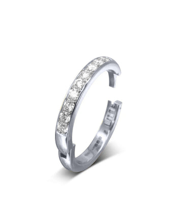 Pavé Hinged Half Eternity Ring Ring Pruden and Smith Platinum  
