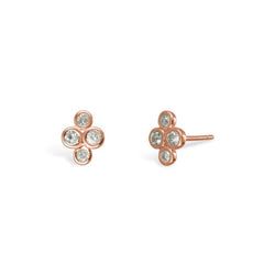 9ct Gold and Diamond Stud Earrings (Small) Earring Pruden and Smith 9ct Rose Gold  