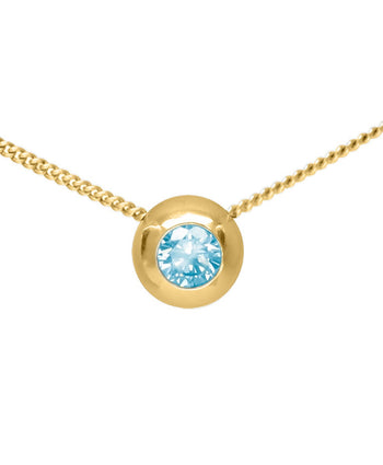 Pebble Solid 9ct Gold Aquamarine Pendant Pendant Pruden and Smith 9ct Yellow Gold  
